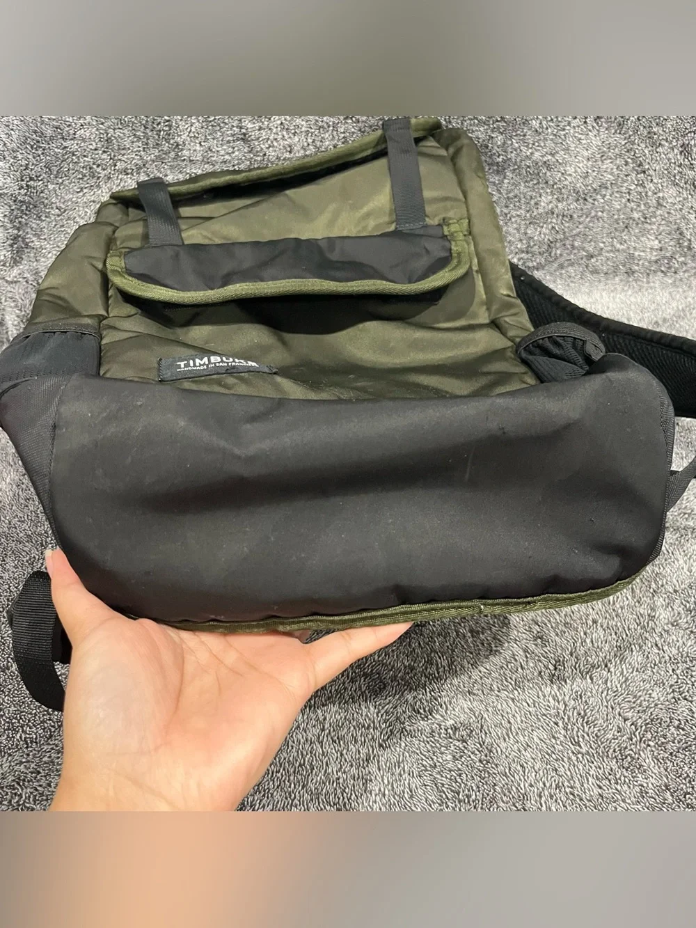 Timbuk2 Grid backpack army green and black colorway